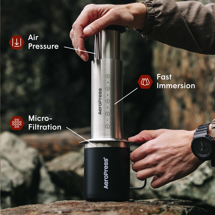 aeropress-bundles-coffee-station-kaffeebereiter-edelstahl-silber image 2