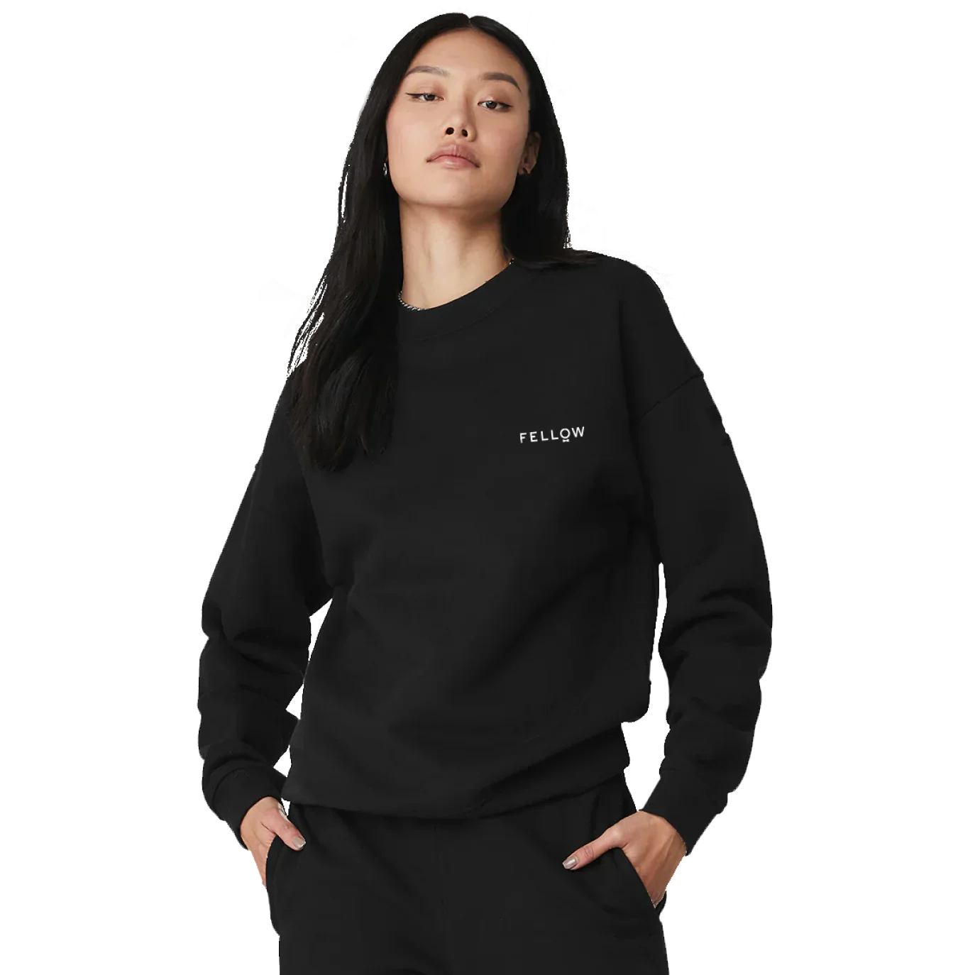 fellow-carter-logo-black-crew-sweatshirt-schwarz image 1