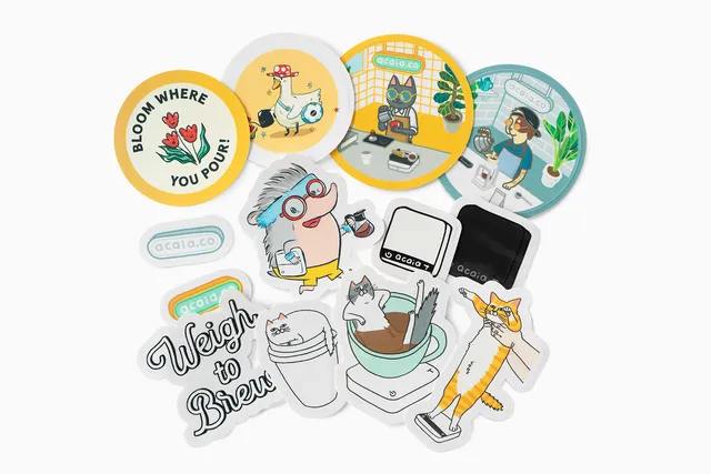 acaia-merch-sticker-set-aufkleber-13-designs image 1