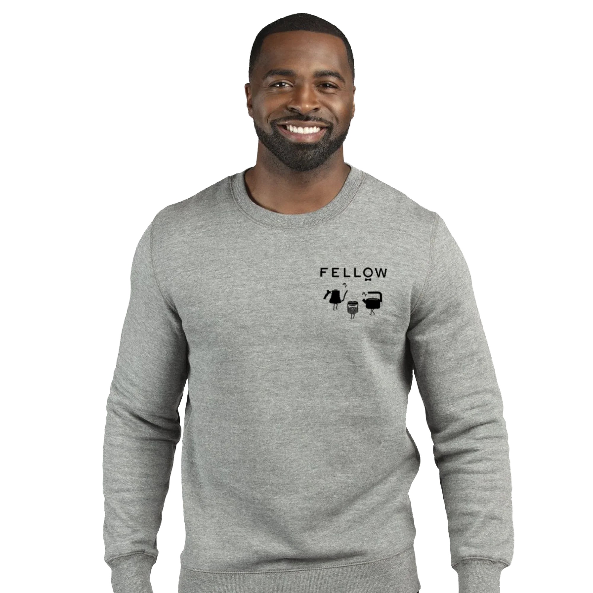 fellow-logo-grey-crew-sweatshirt-grau-recycled-gr-m image 1