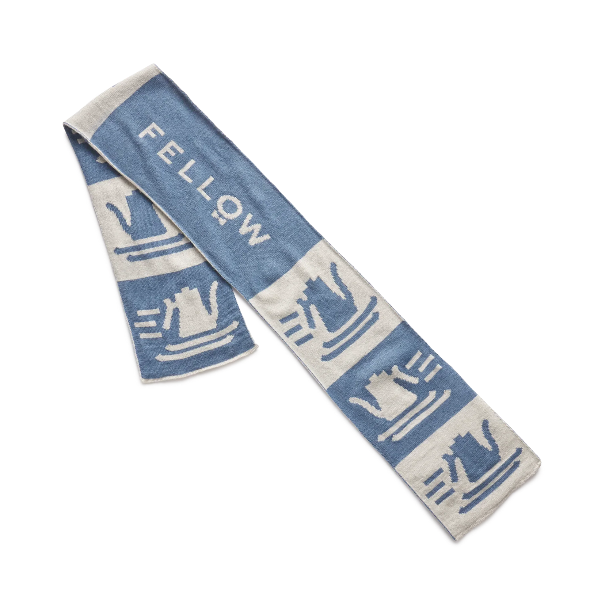 fellow-carter-ski-club-schal-ecru-blau-strickschal image 1