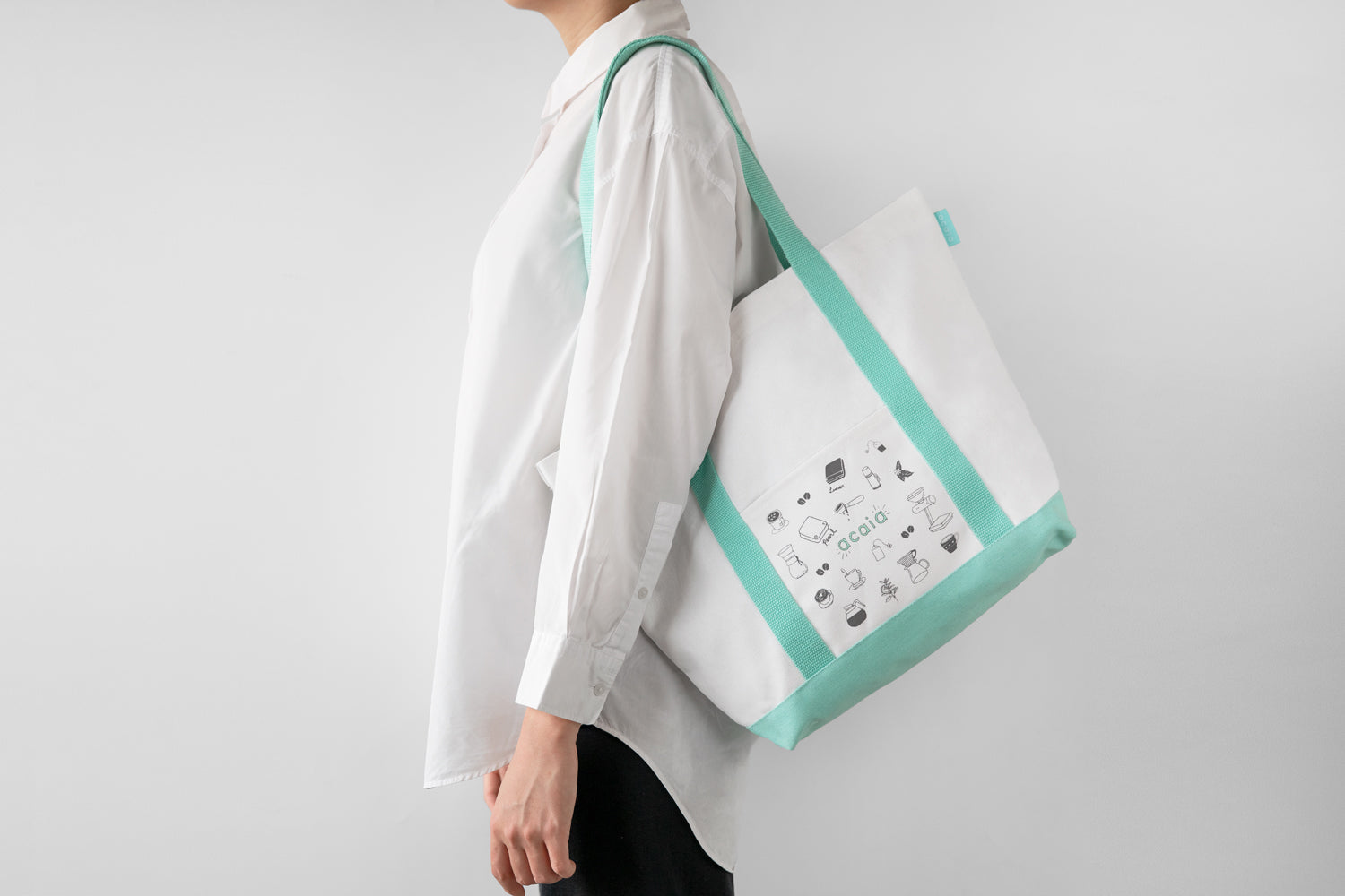 acaia-merch-tote-bag-stofftasche-aqua-canvas image 4