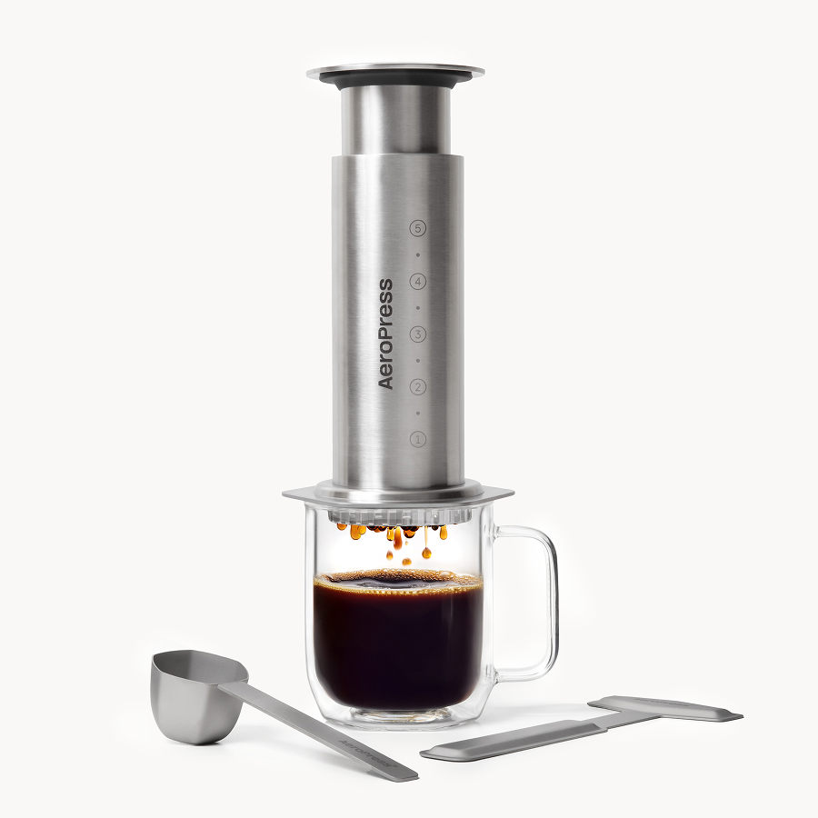aeropress-coffee-makers-kaffeebereiter-stahl-silber-340-ml-mild image 1