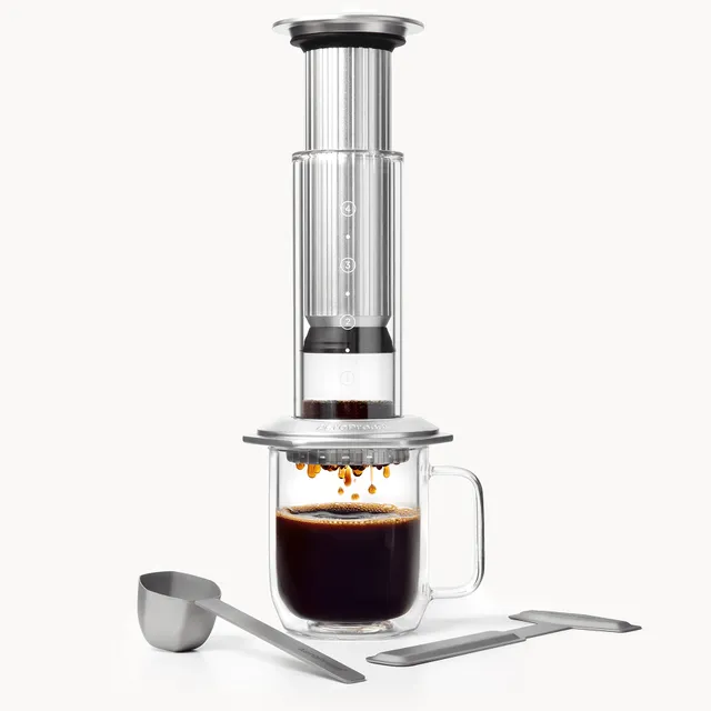 aeropress-coffee-makers-aeropress-premium-kaffeebereiter-silber-glas image 1