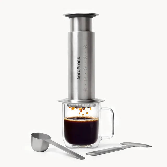 aeropress-coffee-makers-kaffeebereiter-stahl-silber-340-ml-mild image 1