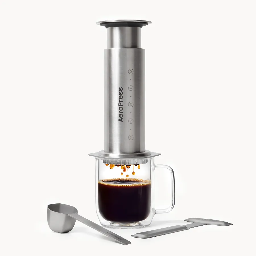 aeropress-coffee-makers-kaffeebereiter-stahl-silber-340-ml-mild image 1